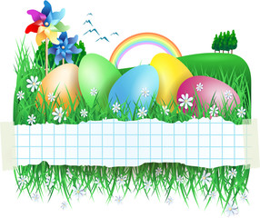 Easter banner with Easter eggs