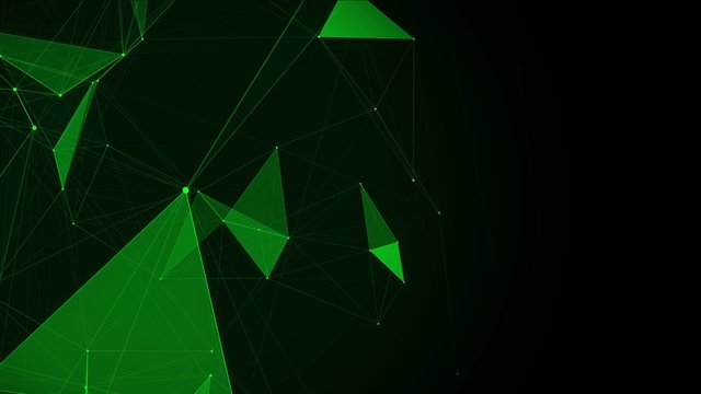 Green polygon background for presentation with space for text. abstract animation. 4k seamless loop computer generated