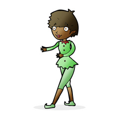 cartoon christmas elf woman