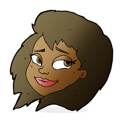 cartoon happy female face