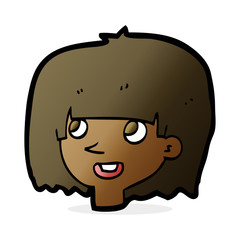 cartoon happy female face