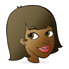 cartoon happy female face