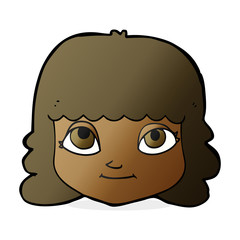 cartoon happy female face