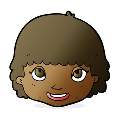 cartoon happy female face