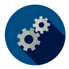 Vector Flat Style Web Button with GEARS / COGS Icon