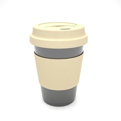 Coffee to go on white