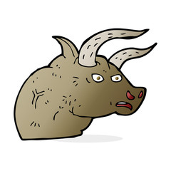 cartoon angry bull head