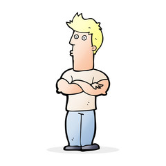 cartoon man with folded arms