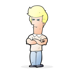 cartoon man with folded arms