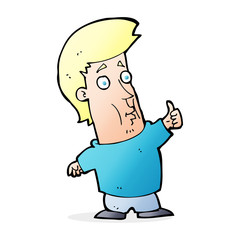 cartoon man giving thumbs up sign
