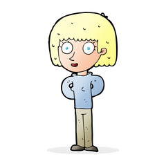 cartoon staring woman