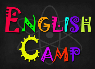 English camp word on blackboard