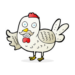 cartoon old rooster