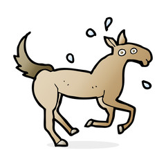 cartoon horse sweating