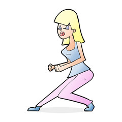 cartoon crazy dancing girl