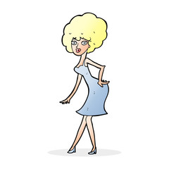 cartoon woman posing in dress
