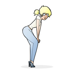 cartoon woman posing