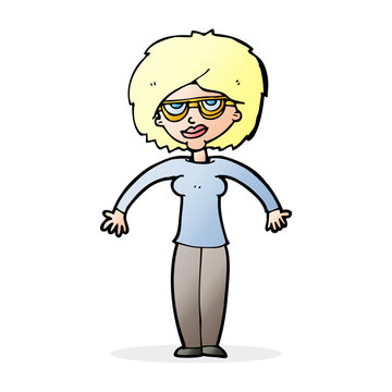 recommend clip art: cartoon woman shrugging shoulders