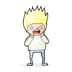 cartoon man panicking