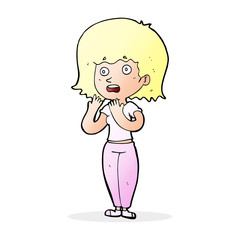 cartoon shocked woman