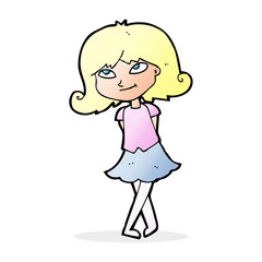 cartoon clever girl