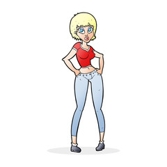 cartoon pretty woman