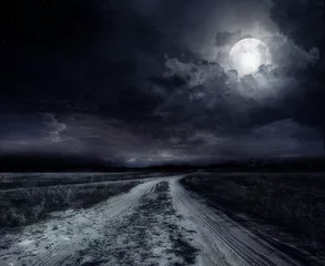 Photo sur Plexiglas Été route dans la nuit