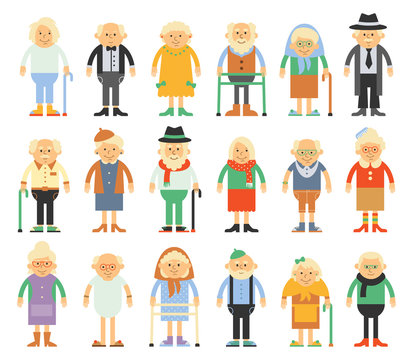 Vector set of characters in a flat style. 