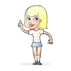 cartoon pretty girl with idea