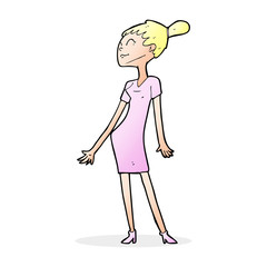 cartoon woman in dress