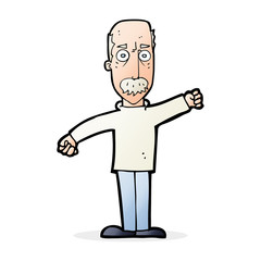 cartoon angry old man