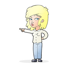 cartoon woman pointing