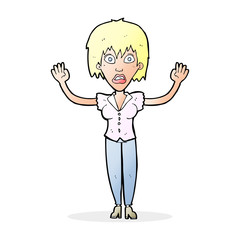 cartoon woman stressing out