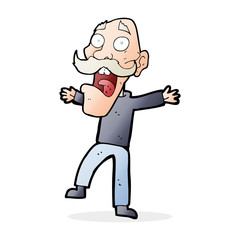 cartoon shocked old man
