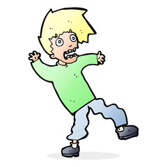 cartoon terrified man