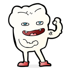cartoon strong healthy tooth