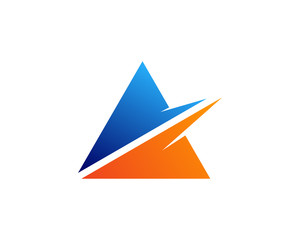 Letter A Triangle Cut Logo Design Element