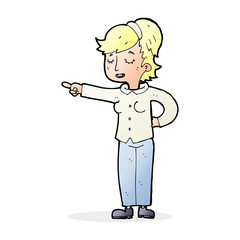 Fototapeta premium cartoon friendly woman pointing