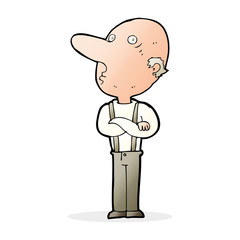 cartoon old man with folded arms