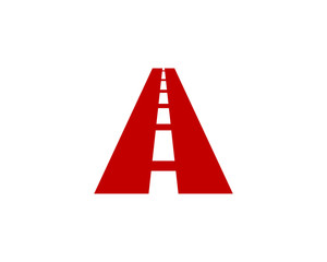 Letter A Road Line Logo Design Element