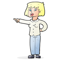 cartoon woman pointing