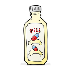 cartoon old bottle of pills