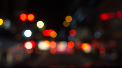 blur abstract bokeh of street city night light background