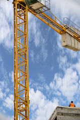 Crane in the construction of new buildings