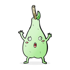 cartoon frightened pear
