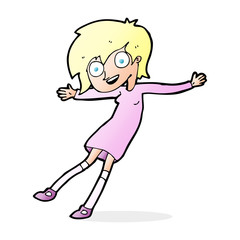 cartoon crazy excited girl