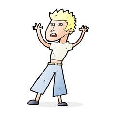 cartoon man panicking