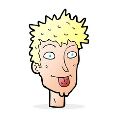 cartoon man sticking out tongue
