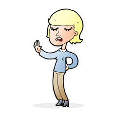 Obraz premium cartoon woman ignoring