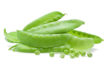 Snow peas isolated on white background